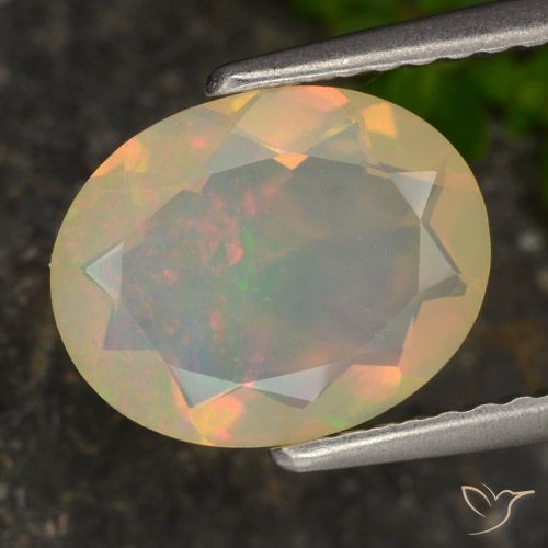 1.27ct Natürlicher Mehrfarbig Opal, Oval, Lichtdurchlässig
