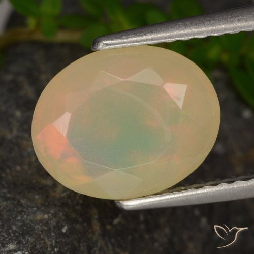 1.54ct Natürlicher Mehrfarbig Opal, Oval, Lichtdurchlässig