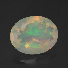 1,60 ctw natürlicher mehrfarbiger Opal, Oval Schliff, Transparent