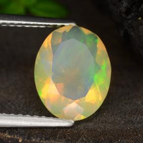 1,64 ctw natürlicher gelber Opal, Oval Schliff, Transparent