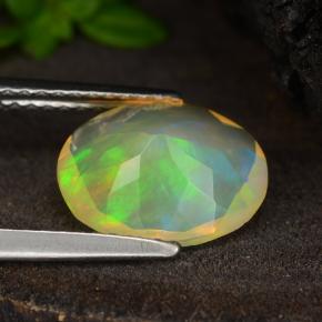 1,64 ctw natürlicher gelber Opal, Oval Schliff, Transparent
