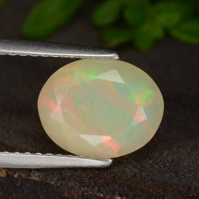 1,21 ctw natürlicher mehrfarbiger Opal, Oval Schliff, Lichtdurchlässig
