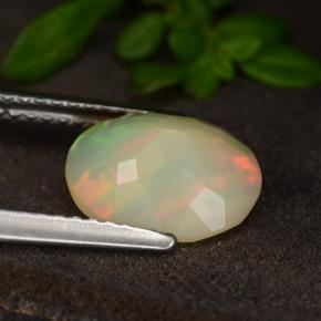 1,21 ctw natürlicher mehrfarbiger Opal, Oval Schliff, Lichtdurchlässig