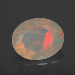 1,52 ctw natürlicher mehrfarbiger Opal, Transparent, Transparent / Lichtdurchlässig