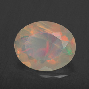 1,52 ctw natürlicher mehrfarbiger Opal, Transparent, Transparent / Lichtdurchlässig