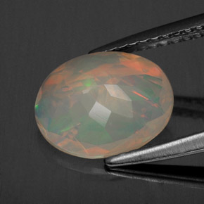 1,52 ctw natürlicher mehrfarbiger Opal, Transparent, Transparent / Lichtdurchlässig