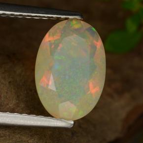 1,26 ctw natürlicher mehrfarbiger Opal, Oval Schliff, Transparent