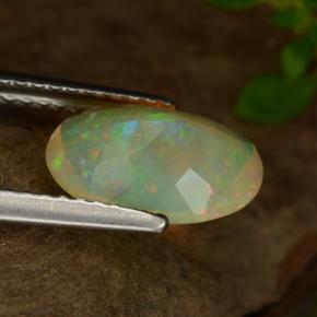 1,26 ctw natürlicher mehrfarbiger Opal, Oval Schliff, Transparent