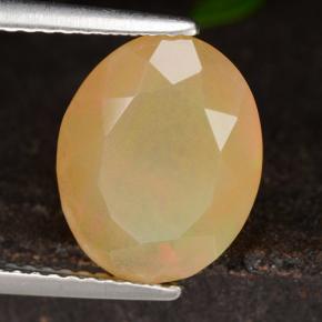 2,07 ctw natürlicher gelber Opal, Oval Schliff, Lichtdurchlässig