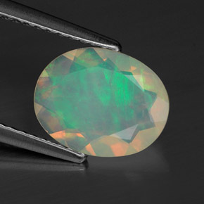1,07 ctw natürlicher mehrfarbiger Opal, Transparent, Transparent / Lichtdurchlässig