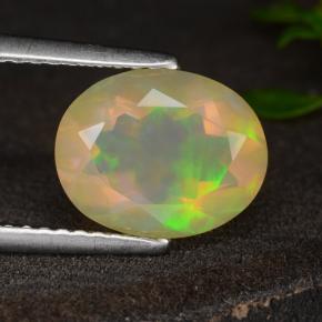 1,60 ctw natürlicher gelber Opal, Oval Schliff, Transparent