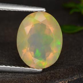 1,60 ctw natürlicher gelber Opal, Oval Schliff, Transparent