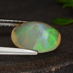1,60 ctw natürlicher gelber Opal, Oval Schliff, Transparent
