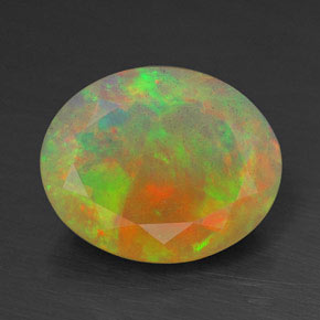 2,00 ctw natürlicher mehrfarbiger Opal, Oval Schliff, Transparent