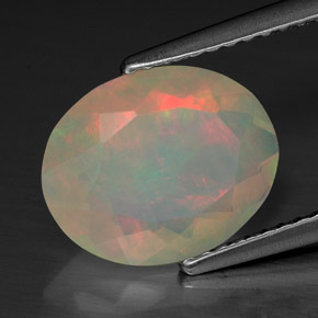 1,74 ctw natürlicher mehrfarbiger Opal, Oval Schliff, Transparent