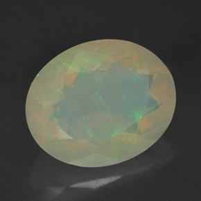 2,09 ctw natürlicher mehrfarbiger Opal, Oval Schliff, Transparent