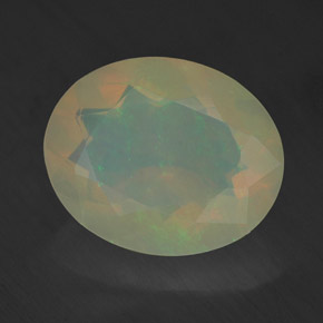 2,09 ctw natürlicher mehrfarbiger Opal, Oval Schliff, Transparent