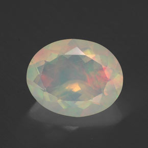 2,02 ctw natürlicher mehrfarbiger Opal, Oval Schliff, Transparent