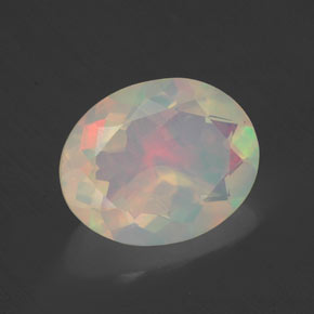 2,02 ctw natürlicher mehrfarbiger Opal, Oval Schliff, Transparent