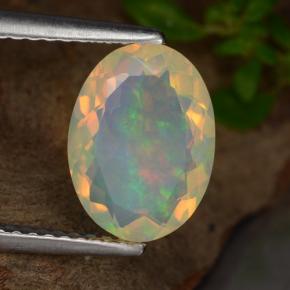 1,48 ctw natürlicher gelber Opal, Oval Schliff, Transparent