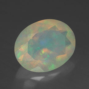 1,96 ctw natürlicher mehrfarbiger Opal, Transparent, Transparent / Lichtdurchlässig