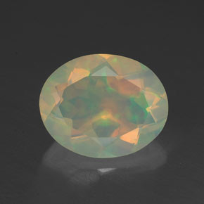 1,37 ctw natürlicher mehrfarbiger Opal, Oval Schliff, Transparent