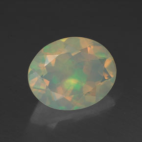 1,37 ctw natürlicher mehrfarbiger Opal, Oval Schliff, Transparent