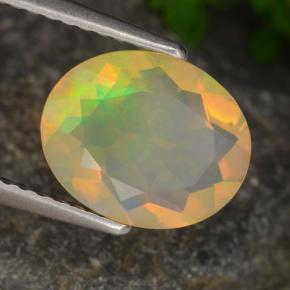 1,30 ctw natürlicher mehrfarbiger Opal, Oval Schliff, Transparent