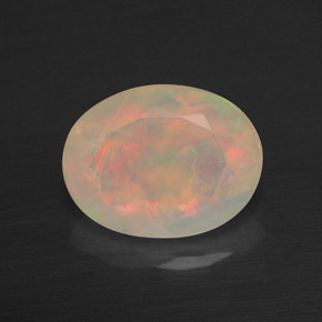 1,53 ctw natürlicher mehrfarbiger Opal, Oval Schliff, Lichtdurchlässig