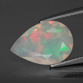1,59 ctw natürlicher mehrfarbiger Opal, Transparent, Transparent / Lichtdurchlässig