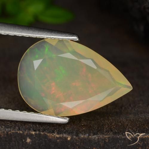 1.43ct Natürlicher Mehrfarbig Opal, Birnenform, Lichtdurchlässig