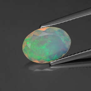 1,06 ctw natürlicher mehrfarbiger Opal, Transparent, Transparent / Lichtdurchlässig