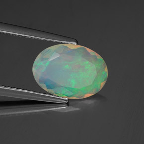 1,06 ctw natürlicher mehrfarbiger Opal, Transparent, Transparent / Lichtdurchlässig