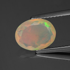 1,36 ctw natürlicher mehrfarbiger Opal, Transparent, Transparent / Lichtdurchlässig