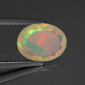 1,36 ctw natürlicher mehrfarbiger Opal, Transparent, Transparent / Lichtdurchlässig