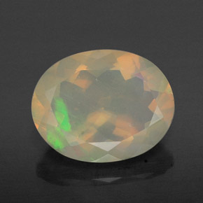 1,59 ctw natürlicher mehrfarbiger Opal, Oval Schliff, Transparent