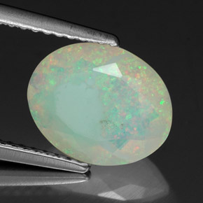 1,53 ctw natürlicher mehrfarbiger Opal, Transparent, Transparent / Lichtdurchlässig