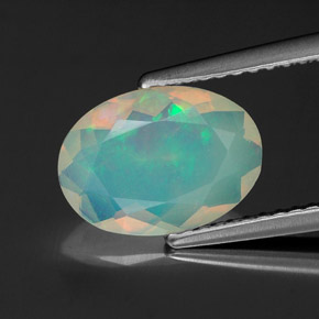 1,12 ctw natürlicher mehrfarbiger Opal, Transparent, Transparent / Lichtdurchlässig