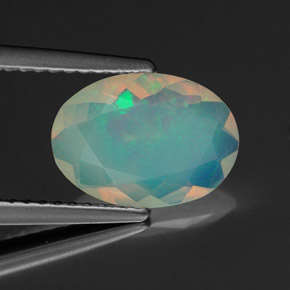 1,12 ctw natürlicher mehrfarbiger Opal, Transparent, Transparent / Lichtdurchlässig