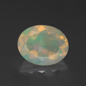 1,52 ctw natürlicher mehrfarbiger Opal, Transparent, Transparent / Lichtdurchlässig