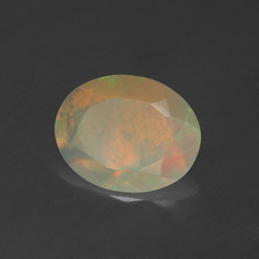 1,14 ctw natürlicher mehrfarbiger Opal, Oval Schliff, Lichtdurchlässig