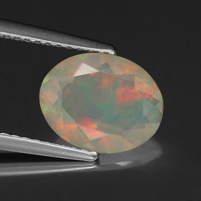 1,37 ctw natürlicher mehrfarbiger Opal, Transparent, Transparent / Lichtdurchlässig