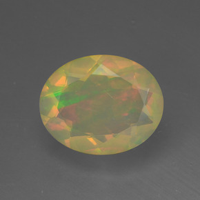 1,34 ctw natürlicher mehrfarbiger Opal, Oval Schliff, Lichtdurchlässig