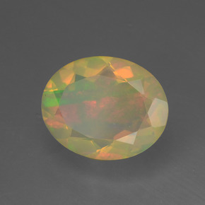 1,34 ctw natürlicher mehrfarbiger Opal, Oval Schliff, Lichtdurchlässig