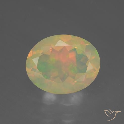 1.44ct Natürlicher Mehrfarbig Opal, Oval, Lichtdurchlässig, Photo A