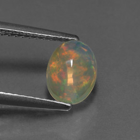 1,11 ctw natürlicher mehrfarbiger Opal, Oval Schliff, Transparent