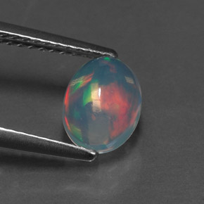 0,89 ctw natürlicher mehrfarbiger Opal, Oval Schliff, Transparent