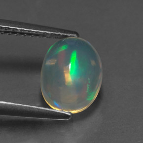 1,28 ctw natürlicher mehrfarbiger Opal, Oval Schliff, Transparent