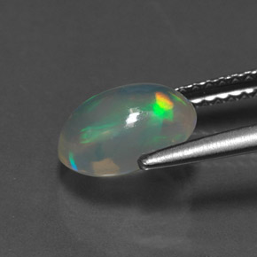 1,28 ctw natürlicher mehrfarbiger Opal, Oval Schliff, Transparent