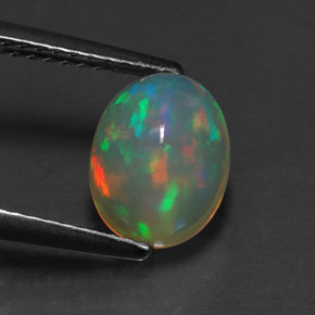 1,37 ctw natürlicher mehrfarbiger Opal, Transparent, Transparent / Lichtdurchlässig